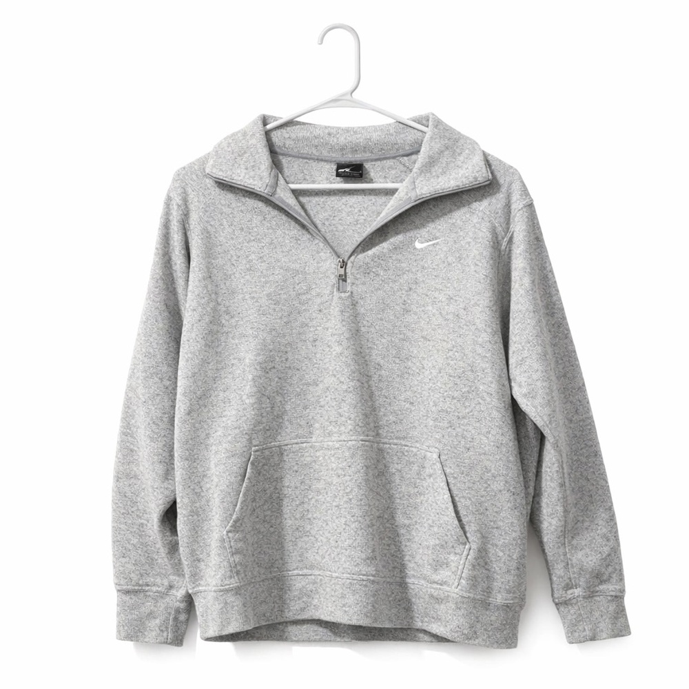 Nike Heather Gray Pullover with Quarter-Zip